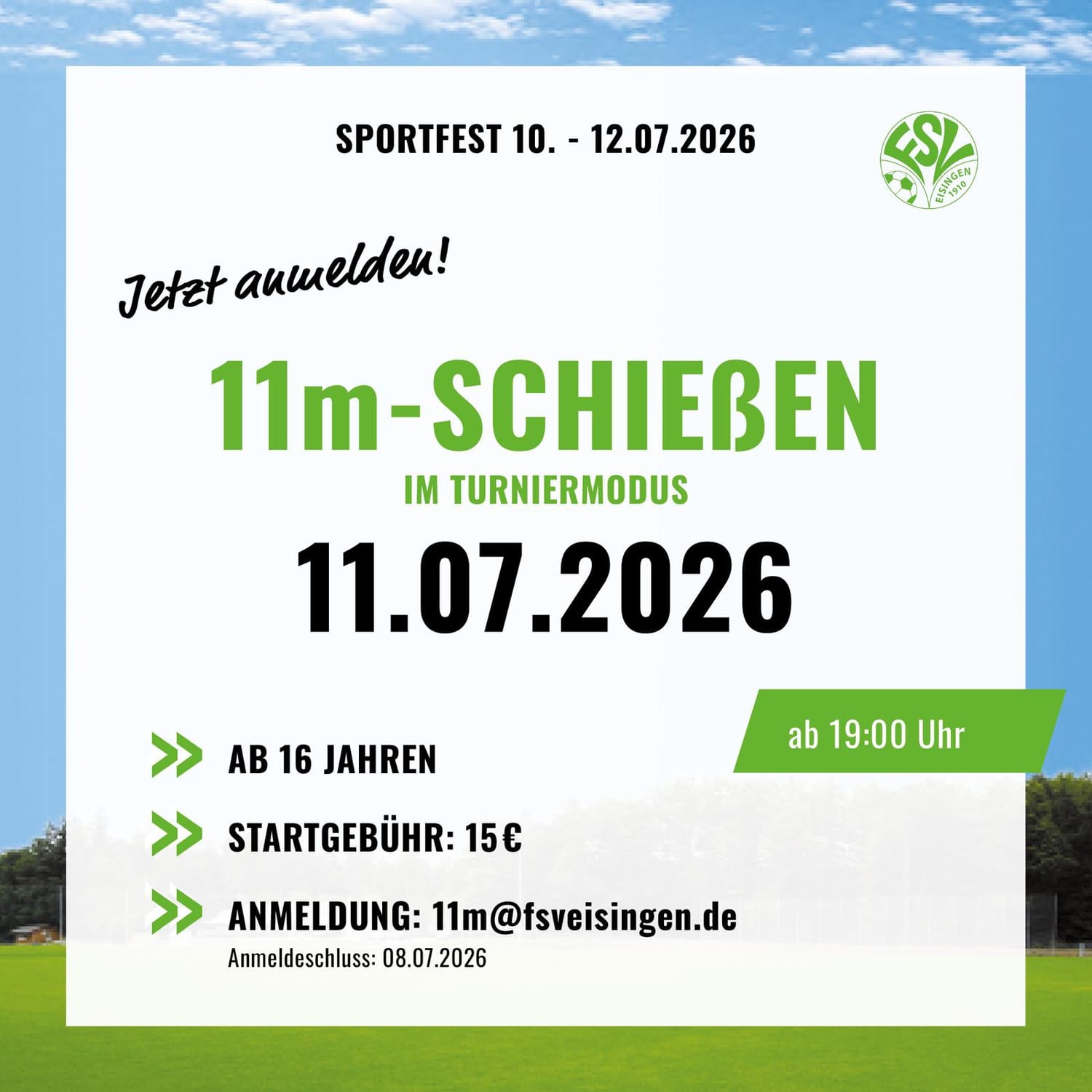 JETZT ANMELDEN zum 11m-Schießen!